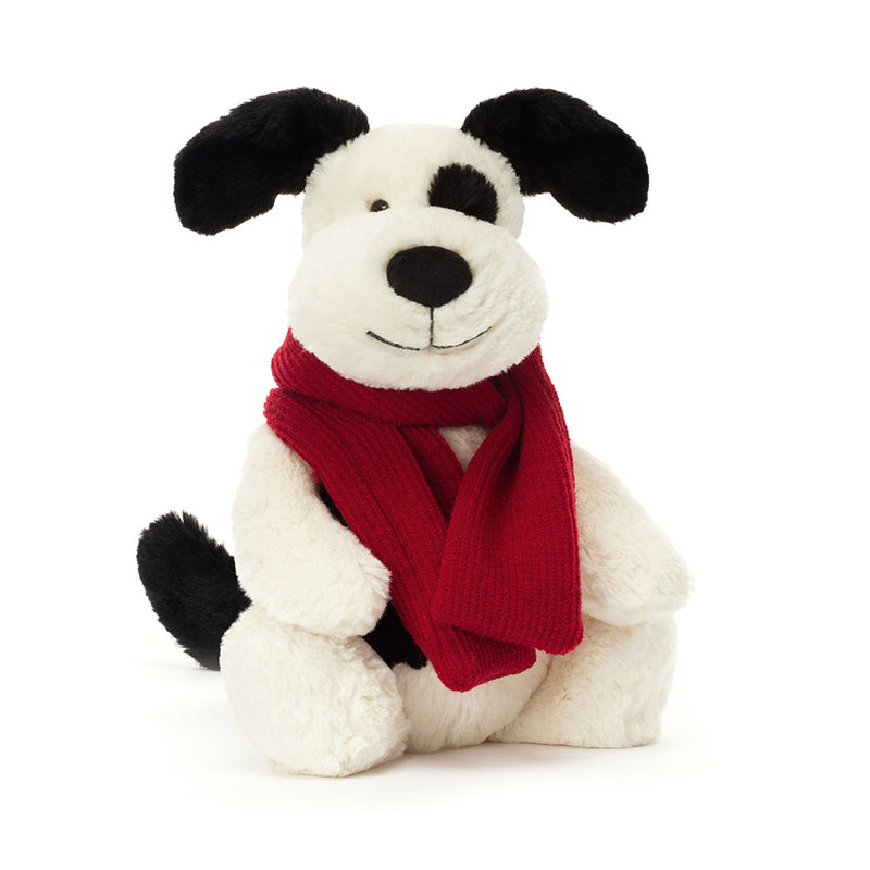 Bashful Black & Cream Puppy Winter